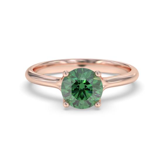 Classic Round Emerald Solitaire Ring