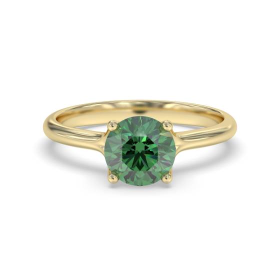 Classic Round Emerald Solitaire Ring