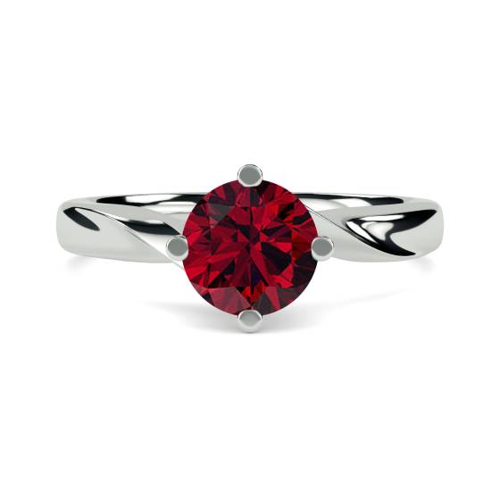 Classic Round Ruby Solitaire Ring