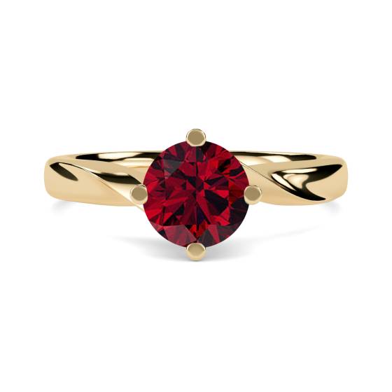 Classic Round Ruby Solitaire Ring