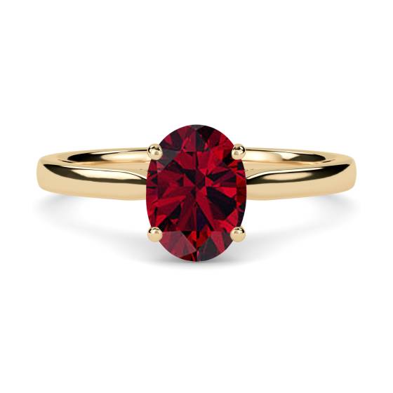 Classic Oval Ruby Solitaire Ring