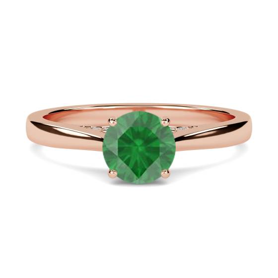 Classic Round Emerald Solitaire Ring