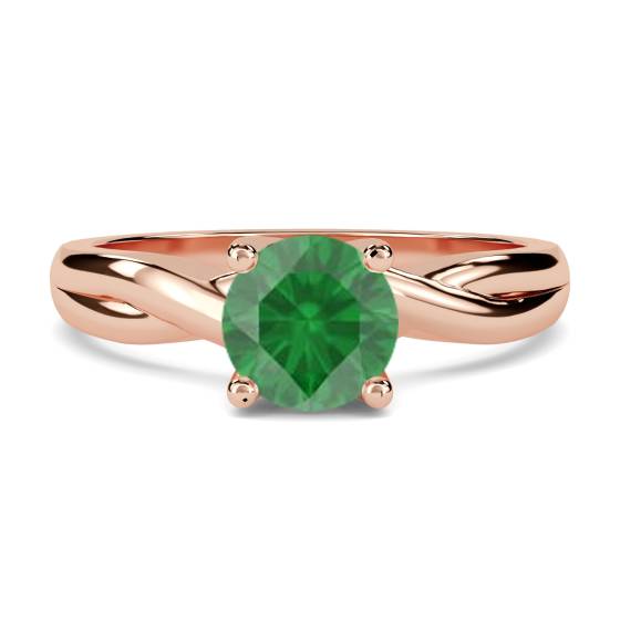 Classic Round Emerald Solitaire Ring
