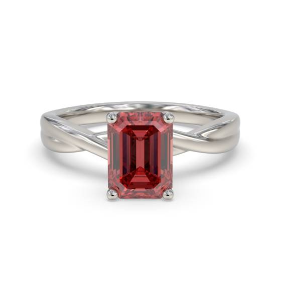 Classic Emerald Ruby Solitaire Ring