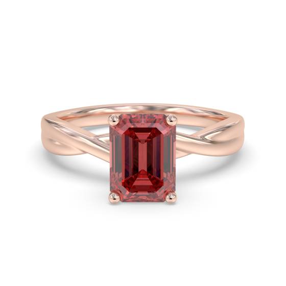 Classic Emerald Ruby Solitaire Ring