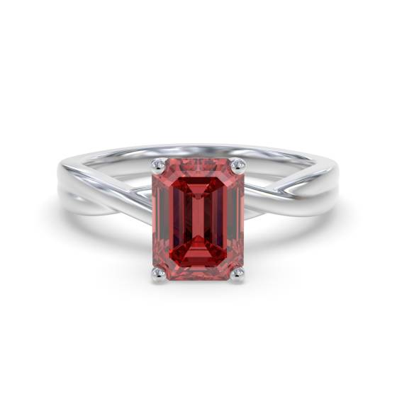 Classic Emerald Ruby Solitaire Ring