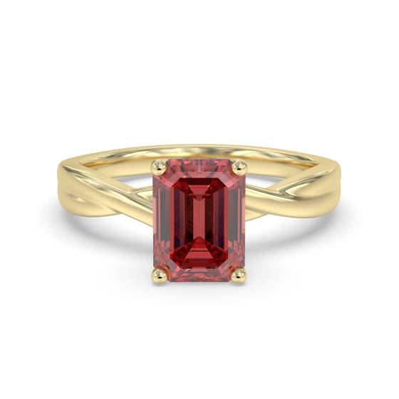 Classic Emerald Ruby Solitaire Ring