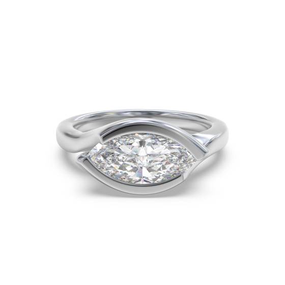 Marquise Diamond Bezel Set Engagement Ring