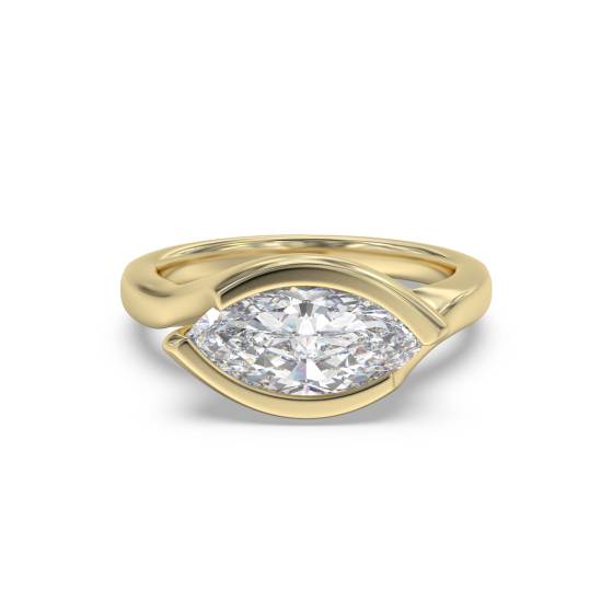 Marquise Diamond Bezel Set Engagement Ring