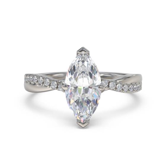 Infinity Marquise & Round Diamond Engagement Ring