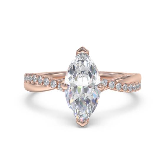 Infinity Marquise & Round Diamond Engagement Ring