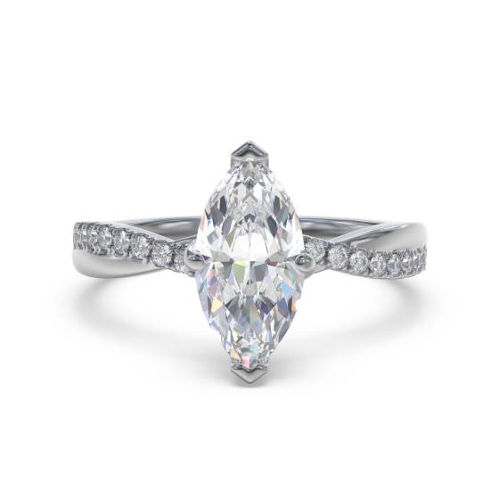Infinity Marquise & Round Diamond Engagement Ring