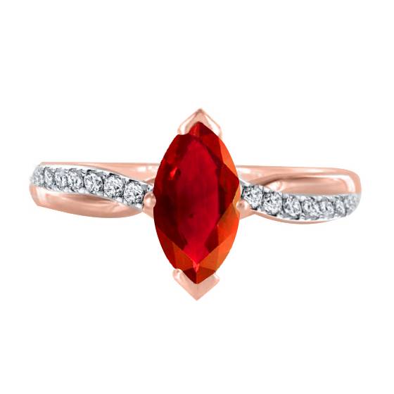 Classic Marquise Ruby Shoulder Set Ring