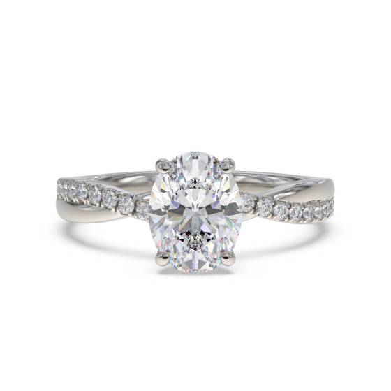 Infinity Oval & Round Diamond Engagement Ring