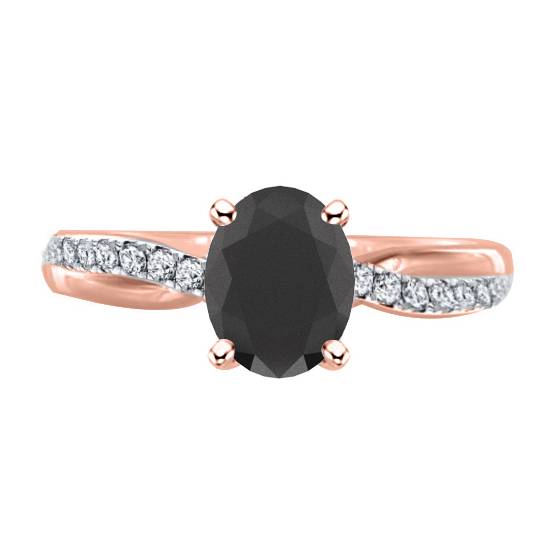 Black Diamond Shoulder Set Ring
