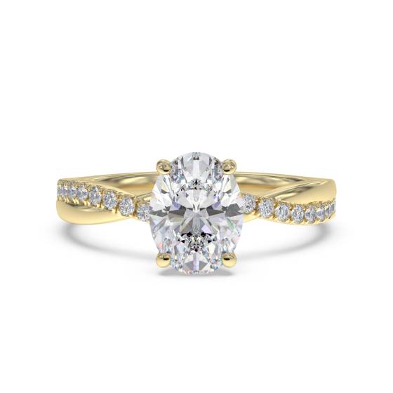 Infinity Oval & Round Diamond Engagement Ring