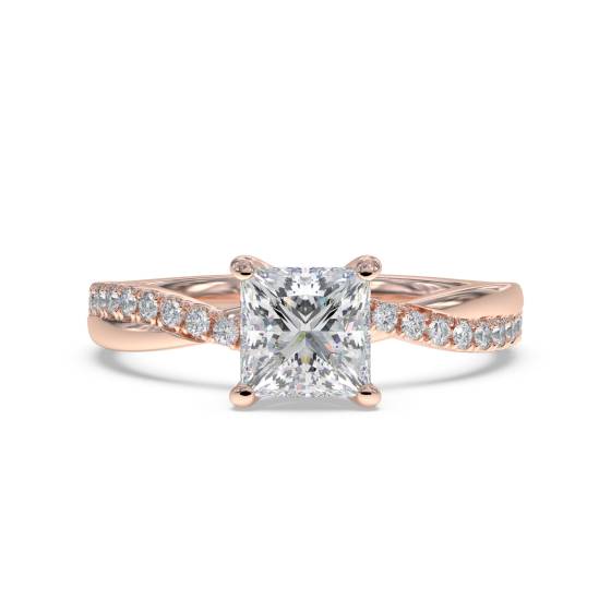 Infinity Princess & Round Diamond Engagement Ring