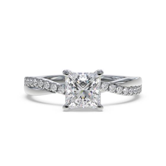 Infinity Princess & Round Diamond Engagement Ring