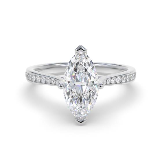 Marquise Diamond Shoulder Set Engagement Ring
