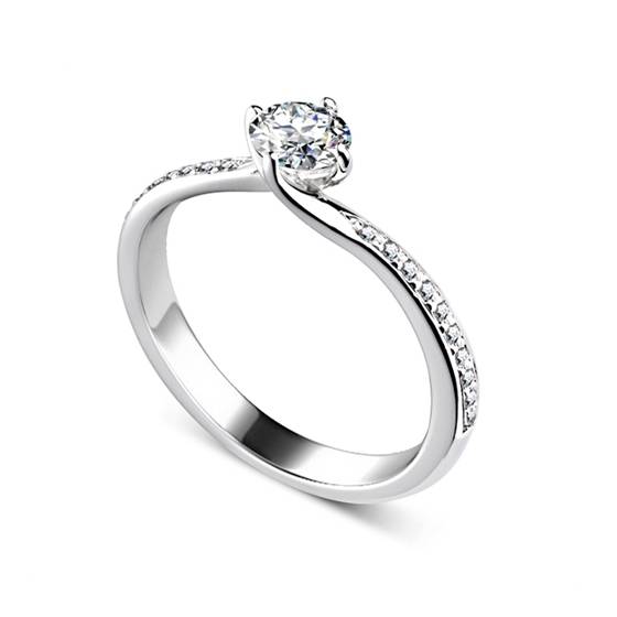 0.85ct VS1/G Natural Diamond Shoulder Set Ring