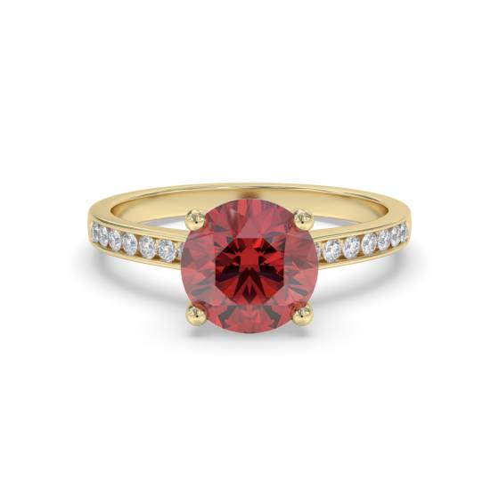 Ruby and Round Diamond Engagement Ring