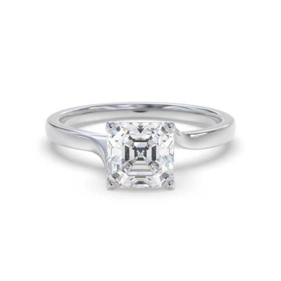 Asscher Diamond Engagement Ring