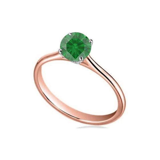Classic Round Emerald Solitaire Ring