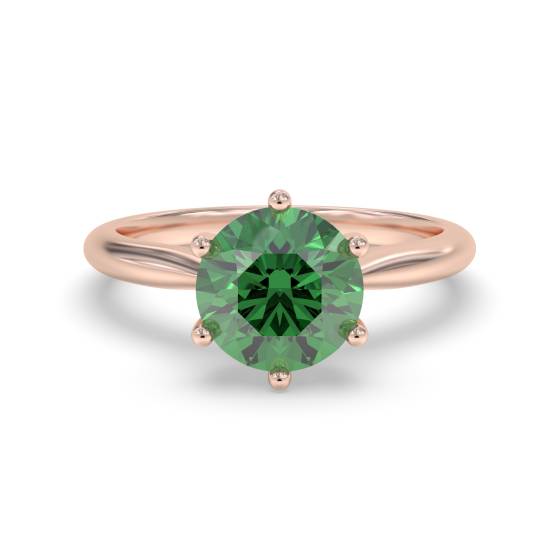 Classic Round Emerald Solitaire Ring