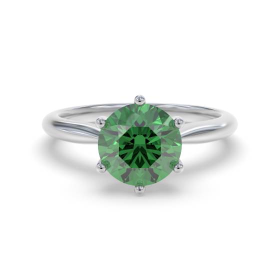 Classic Round Emerald Solitaire Ring