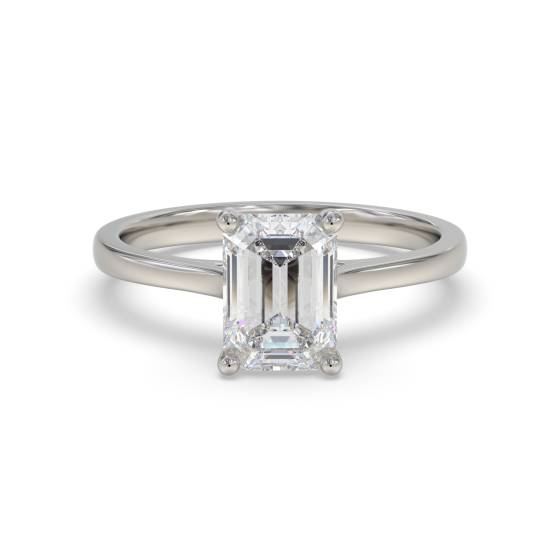 Modern Emerald Diamond Engagement Ring