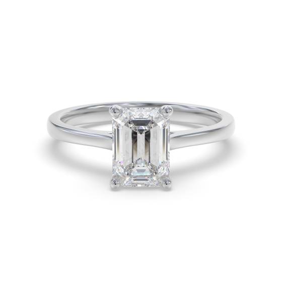 Modern Emerald Diamond Engagement Ring