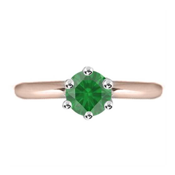 Classic Round Emerald Solitaire Ring