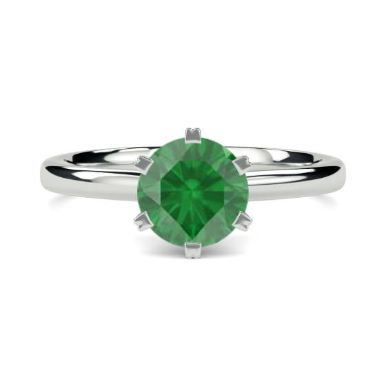 Classic Round Emerald Solitaire Ring