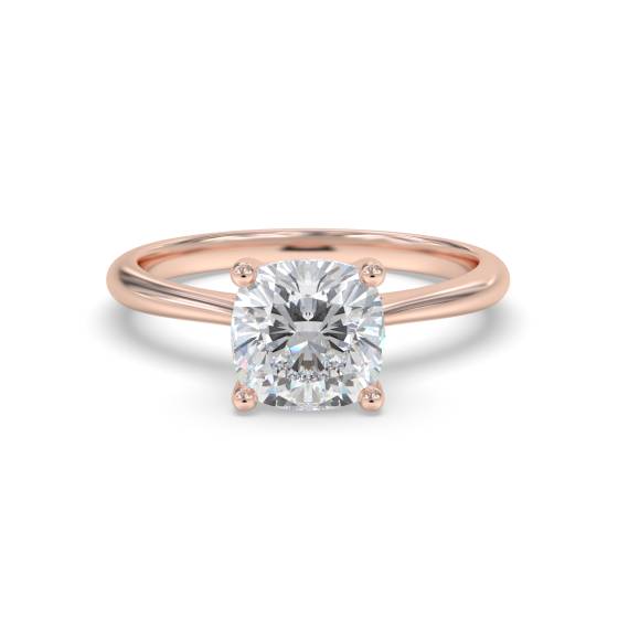 Cushion Diamond Solitaire Engagement Ring