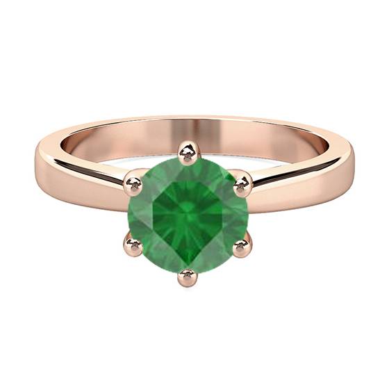 Classic Round Emerald Solitaire Ring