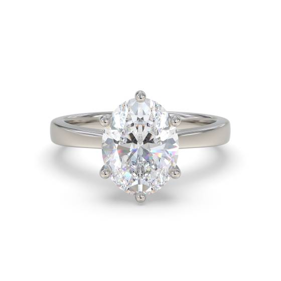 Modern Oval Diamond Engagement Ring