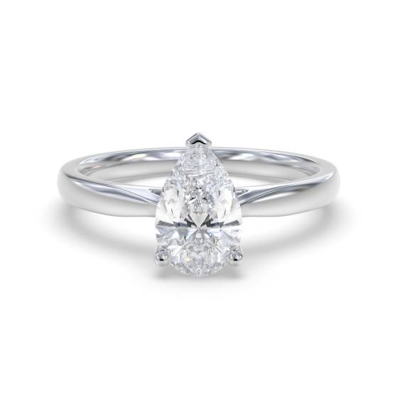 Pear Diamond Solitaire Ring