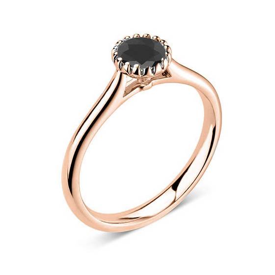 Black Diamond Solitaire Ring
