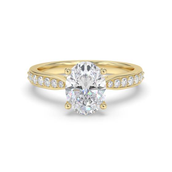 Oval Diamond Shoulder Set Engagement Ring