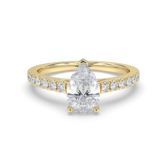 Pear Diamond Shoulder Set Engagement Ring