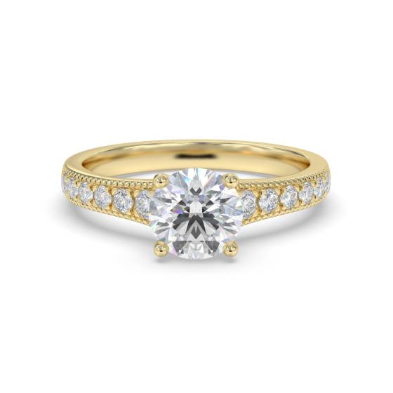 Round Diamond Shoulder Set Engagement Ring