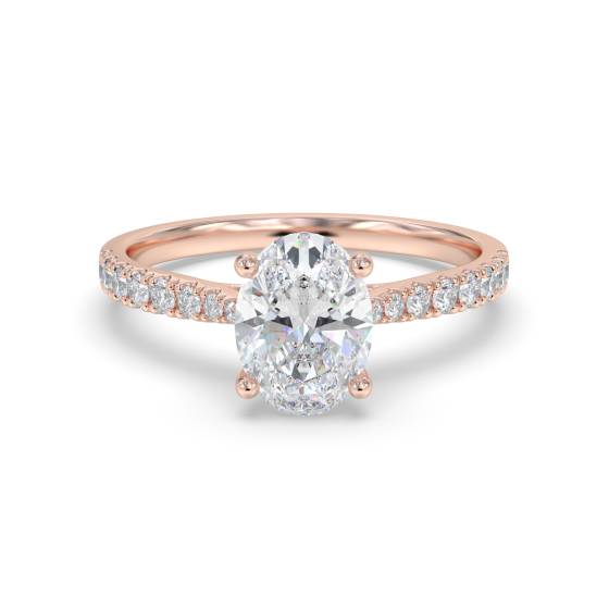 Oval Diamond Shoulder Set Engagement Ring