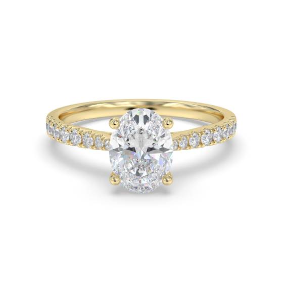 Oval Diamond Shoulder Set Engagement Ring