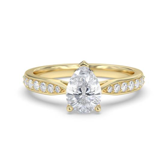 Pear Diamond Shoulder Set Engagement Ring