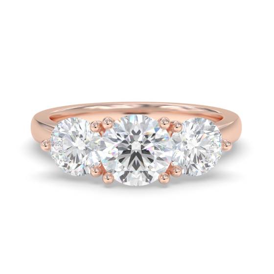 Crossover Round Diamond Trilogy Ring
