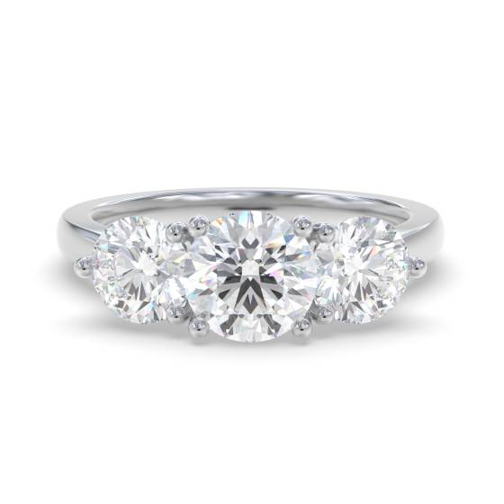 Crossover Round Diamond Trilogy Ring
