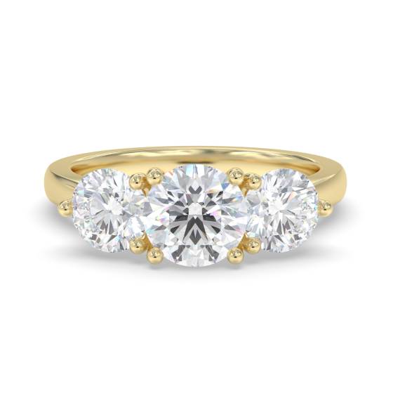 Crossover Round Diamond Trilogy Ring