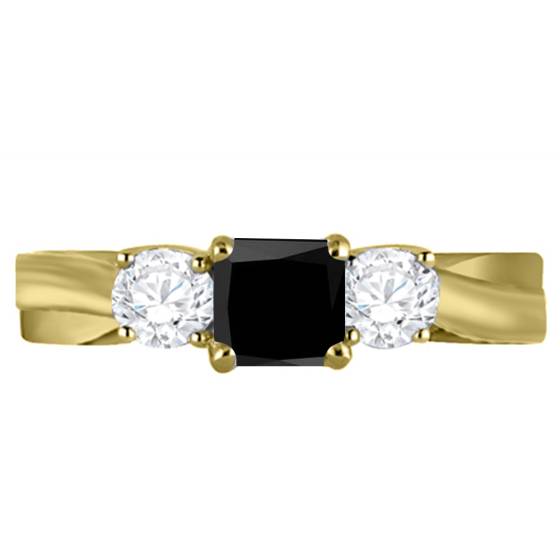 Princess Black Diamond Trilogy Ring