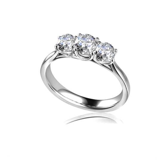 1.00ct I1/F-G Natural Diamond Trilogy Ring