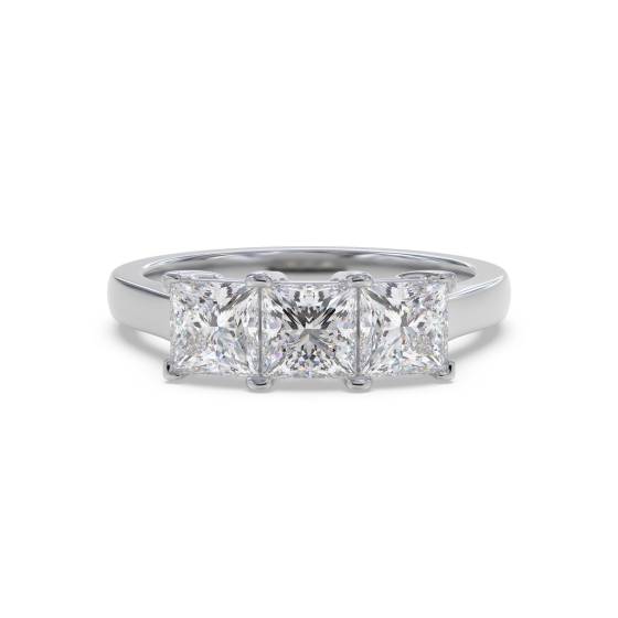 Simple Princess Diamond Trilogy Ring